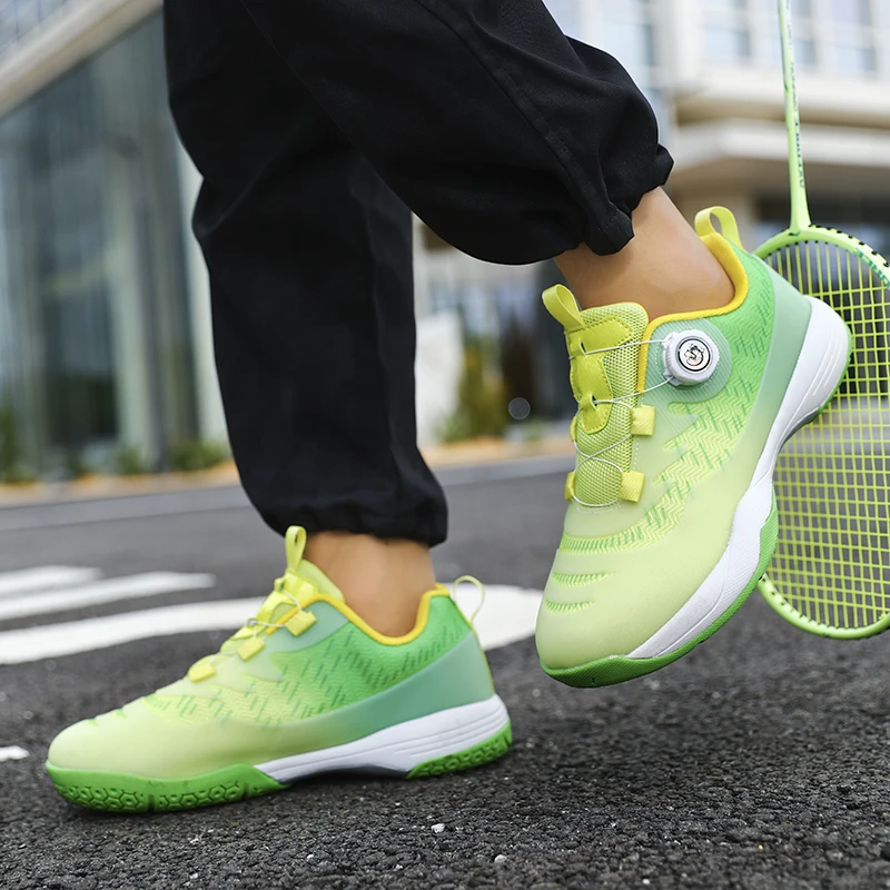New professional competition badminton shoes for men Breathable swivel buckle shock-absorbing and anti-slip sports shoes