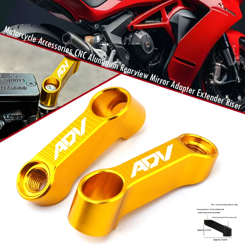 

For ADV150 ADV350 ADV 150 350 160 ADV160 Motorcycle Accessories Aluminum Mirrors Riser Extension Bracket Rearview Mirror Extend