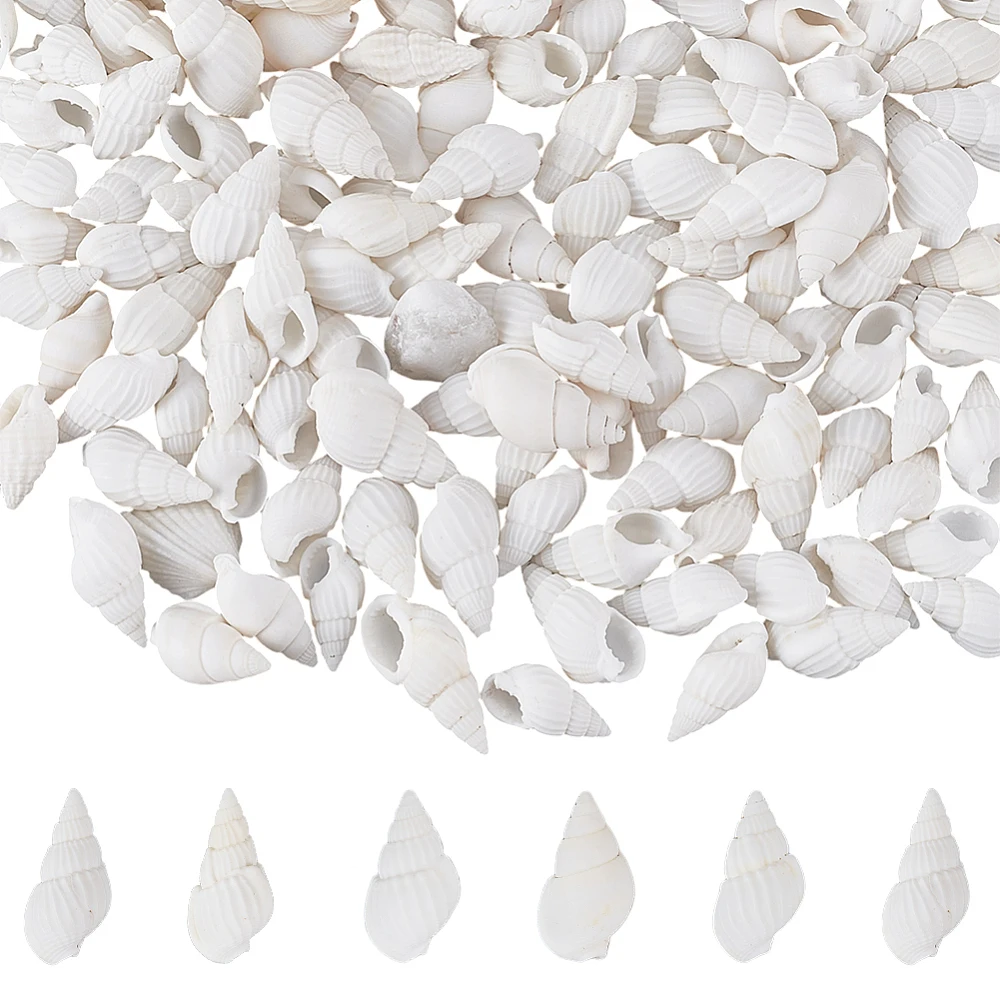 1 Box 350Pcs Small White Seashells Bulk Mini Spiral Shells Tiny Miniature No Hole Beach Ocean Trumpet Conch Shell for Crafts
