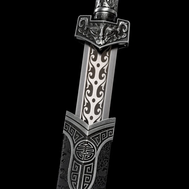 Chinese Kongfu Han Sword T10 Carbon Steel Blade Real Handmade Full Tang Sharp Ready Battle Metal Handle Ice Soul Warrior Katanas