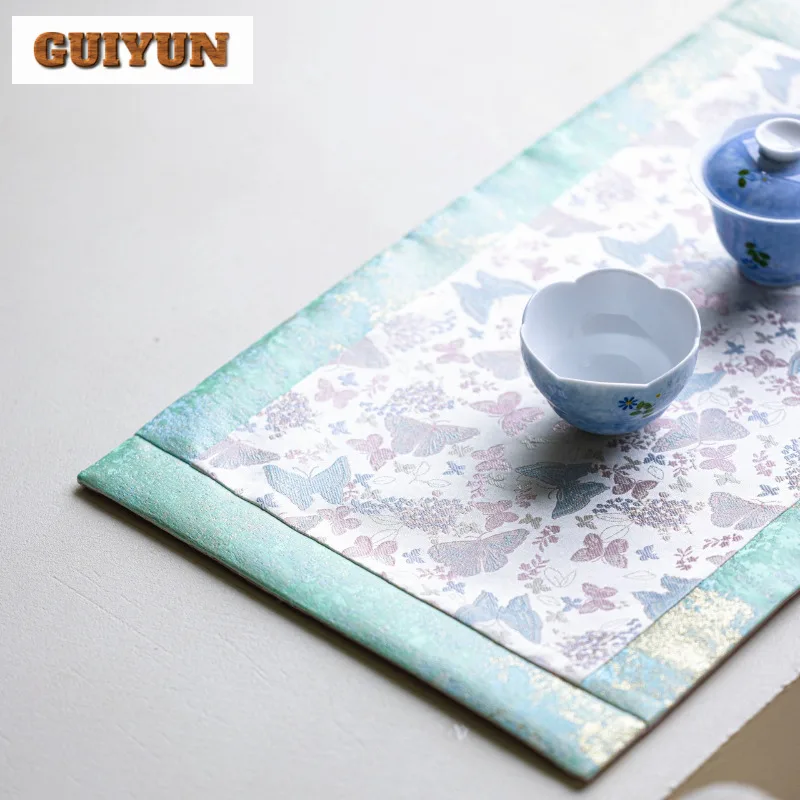 المطرزة فراشة طاولة شاي الحصير بوتيك شرب كوستر المنزلية عشاء مفرش طاولة حصيرة درينكوير اكسسوارات الحلي #6