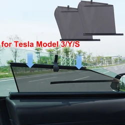 for Tesla Model 3 Y S 2024 Retractable Roller Mesh Net Sun shade Model3 Highland Car Front Window Windshield Sunshade Curtains