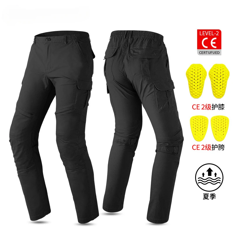 Motorcycle Cycling Pants Men's Summer Breathable Wear-resistant Fall-resistant Casual Self-cultivation Protective Riding Pants