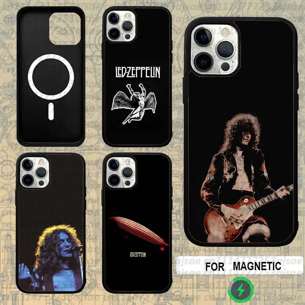L-Led Rock Z-ZeppelinS For Magsafe Wireless Charger Case For iPhone 18,15,16,17,13,14,11,12,Pro,Max,Plus,E,Air,Mini Magnetic