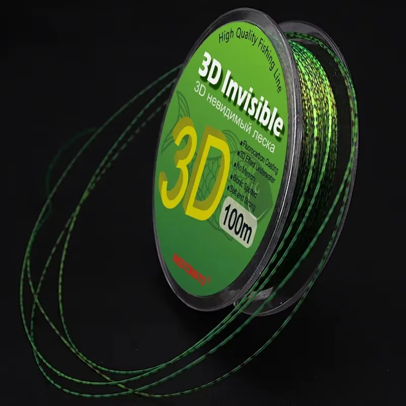 100M Carp Fishing Camouflage Fishing Line Fluorocarbon Coating Super Strong Freshwater Saltwater Fishing Equipment