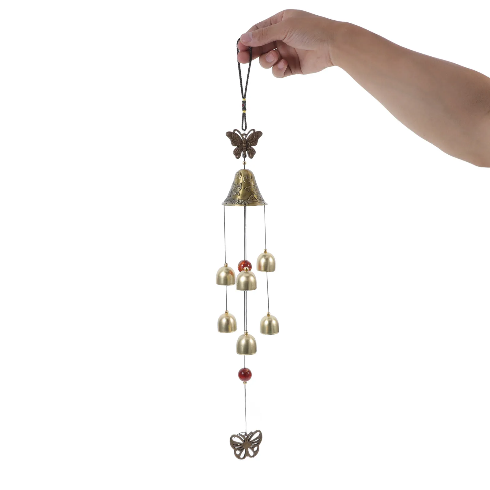 Butterfly Wind Chime Vintage Design Zinc Alloy Weather Resistant Outdoor Wind Chime for Tree Decor Wedding Ornament