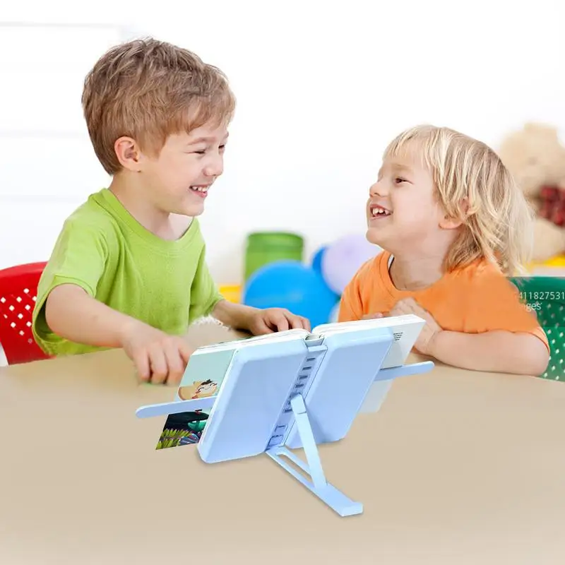 Pencils Case 2 In 1 Pencil Case & Reading Stand Foldable Desktop Book Stand Adjustable Page Clips For Children Boys Girls