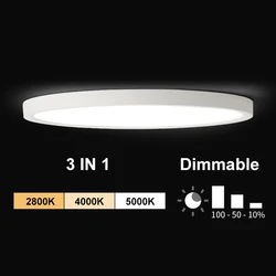 Led Dimmable Panel Light 220V CCT Changeable For Kitchen Bathroom Bedroom Livingroom Ultra Thin Round Square Panel Ceiling Light