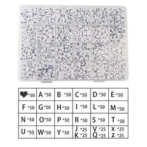 Akrilik İngilizce Alfabe Mektubu Boncuk Kitleri ile Streç Kordon, Takı Yapımı, Bilezik, İsim, karton başına 1200 Adet Akrilikteki isimlerin ilk 10 satışı-no. 2