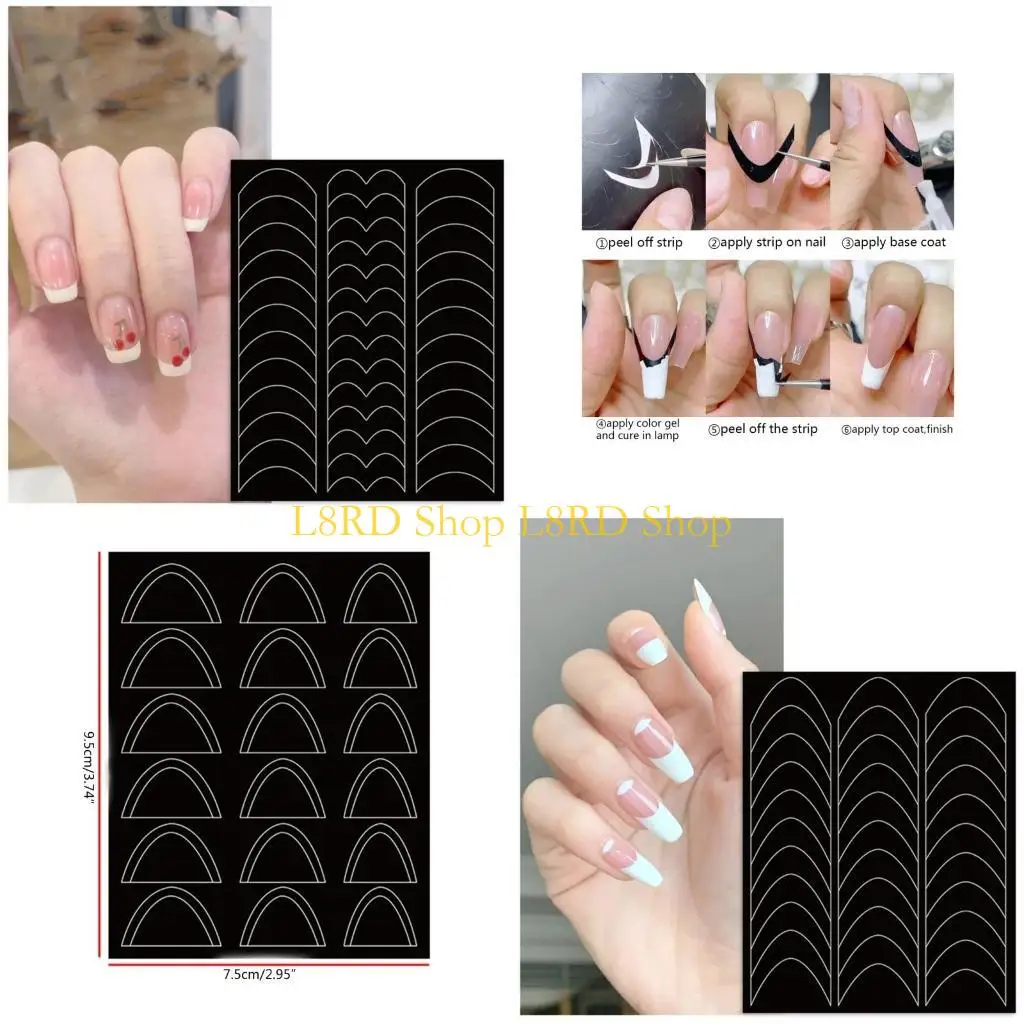 L8RD French Manicure Sticker French Tip Guide Manicure Template Stickers