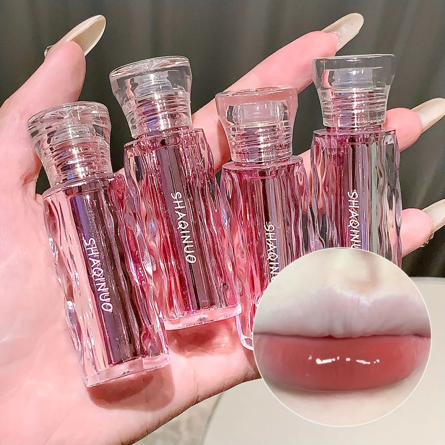 Hydrating Volumizing Berry Tint Lip Stain for Adults - Glossy Finish Moisturizing & Long-Lasting Glass-Shine Lip Makeup