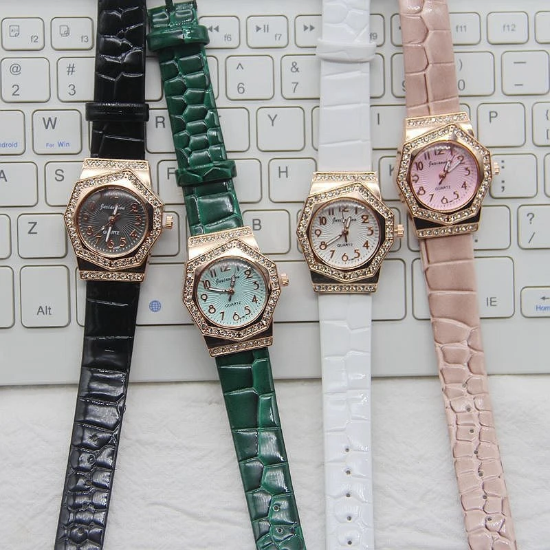 Великолепные женские часы, модные часы со стразами из розового золота, кварцевые часы из нержавеющей стали, повседневные женские деловые часы
