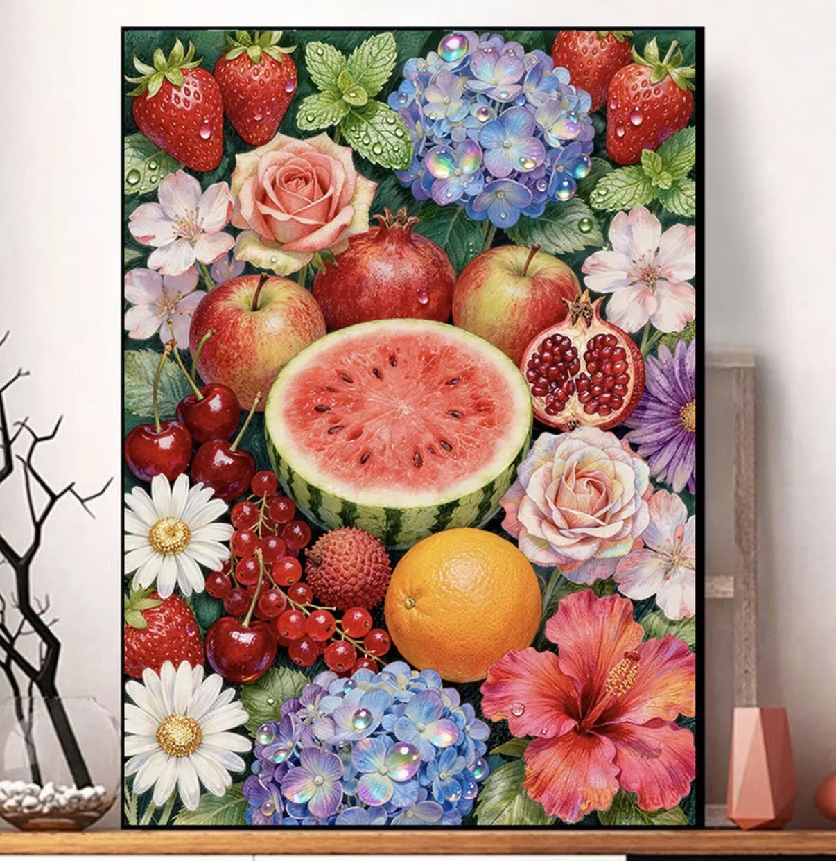 9CT 11CT Fruits Flowers Embroidery DIY Chinese Style Printed Kits Cross Stitch Thread Needlework Sets Home Crafts 79 Colors