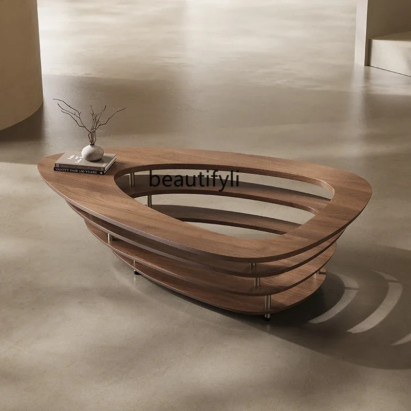 

Italian minimalist special-shaped coffee table antique design light luxury high-end living room modern simple light luxury home