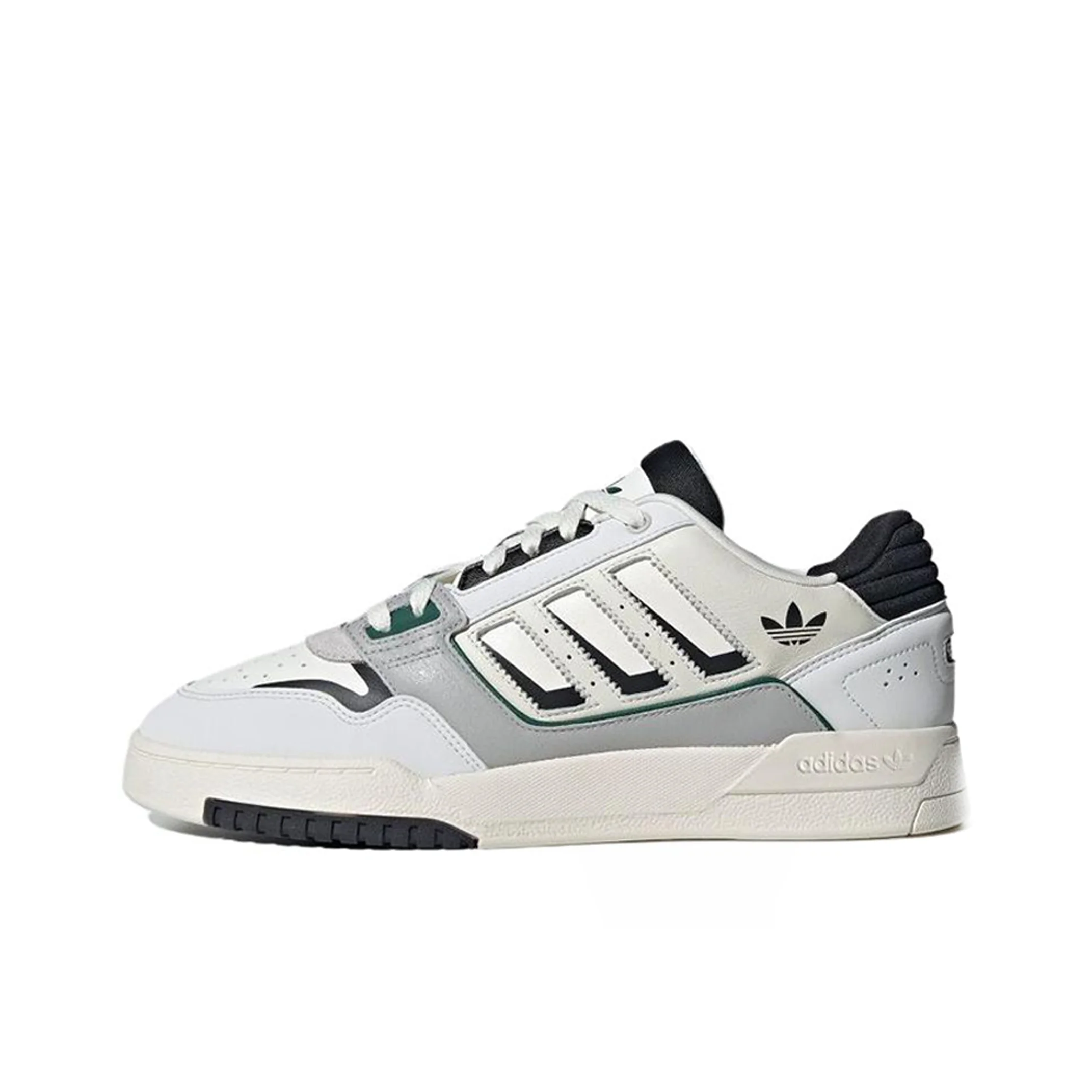Adidas Originals Drop Step 2.0 Low 2 Chaussures de skateboard basses à lacets en cuir unisexe blanc gris noir