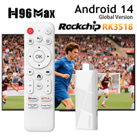 H96 MAX RK3518 Mini TV Stick Android 14 Smart TV Box 2GB 16GB Wifi6 BT5.4 4K HD Gogle Voice Media Player 2G8G