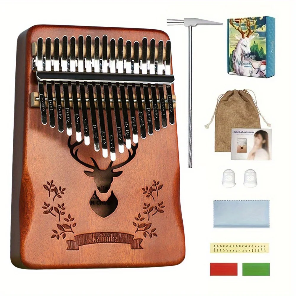 Kalimba 17 Keys Thumb Finger Piano - Mbira - Solid Wood Portable with Carrying Bag and Instructions for Friends Family