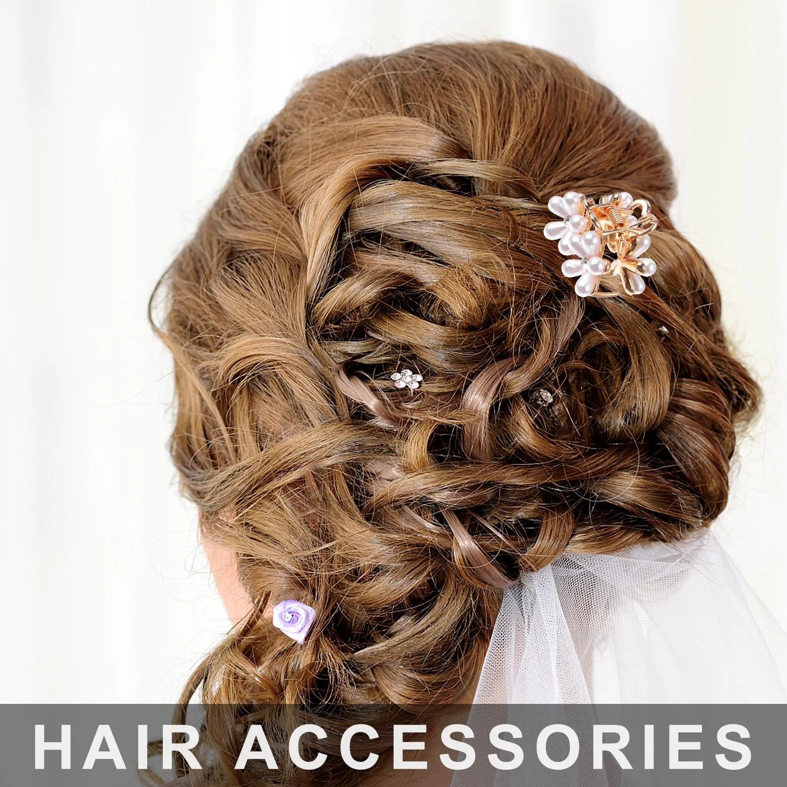 

3Pcs Pearl Hair Clip Mini Barrette Clip Romantic Flower Hairpin Elegant Durable Girls Hair Accessories Wedding Party