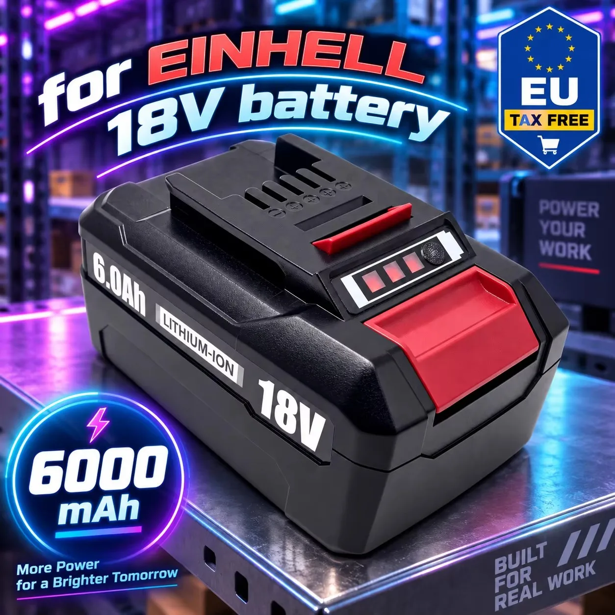 Batteria di ricambio agli ioni di litio da 6000 mAh, 18 V, per utensili elettrici a batteria Einhell X-Change 4511396 4511437neu PXBP-600 PX BAT52, trapano elettrico portatile.