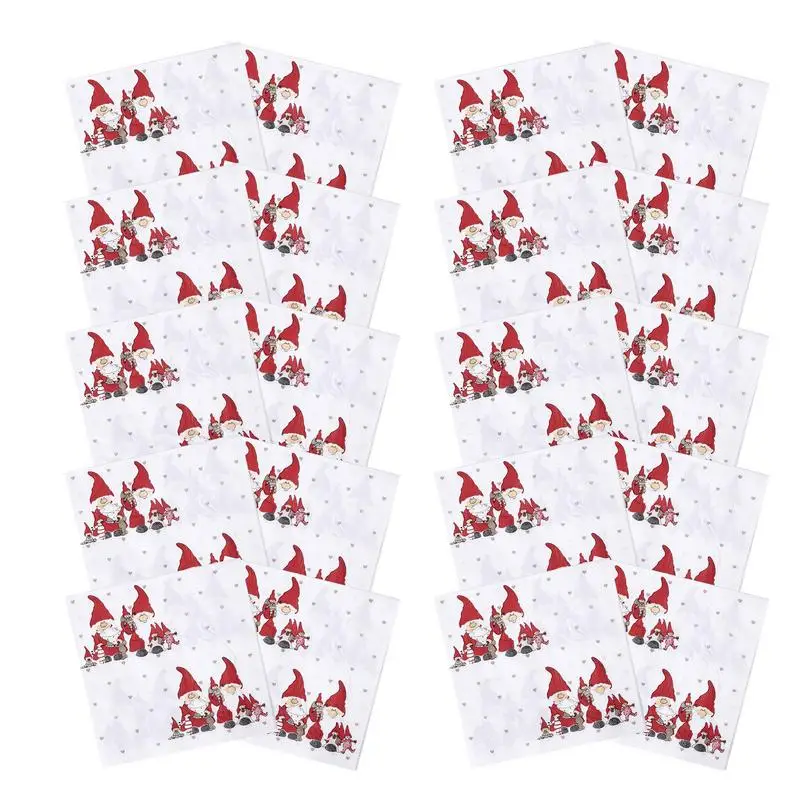 Merry Christmas Napkin Santa Claus Paper Napkin Home Christmas Party Table Decorations Christmas New Year