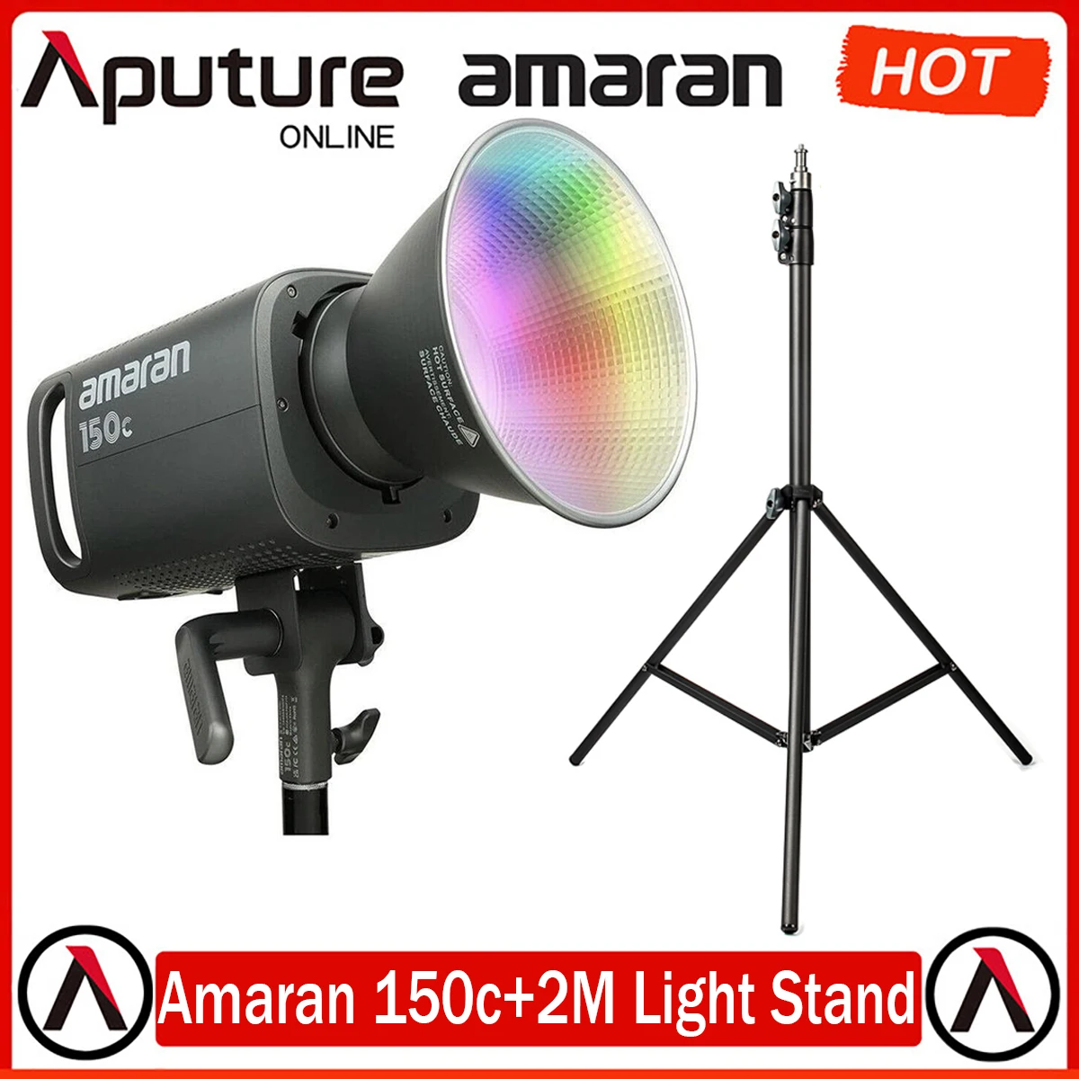 

Aputure Amaran 150C RGB LED Video Light+2M Light Stand,150W 2500K-7500K Bowens Mount COB Continuous Output Light, App Control