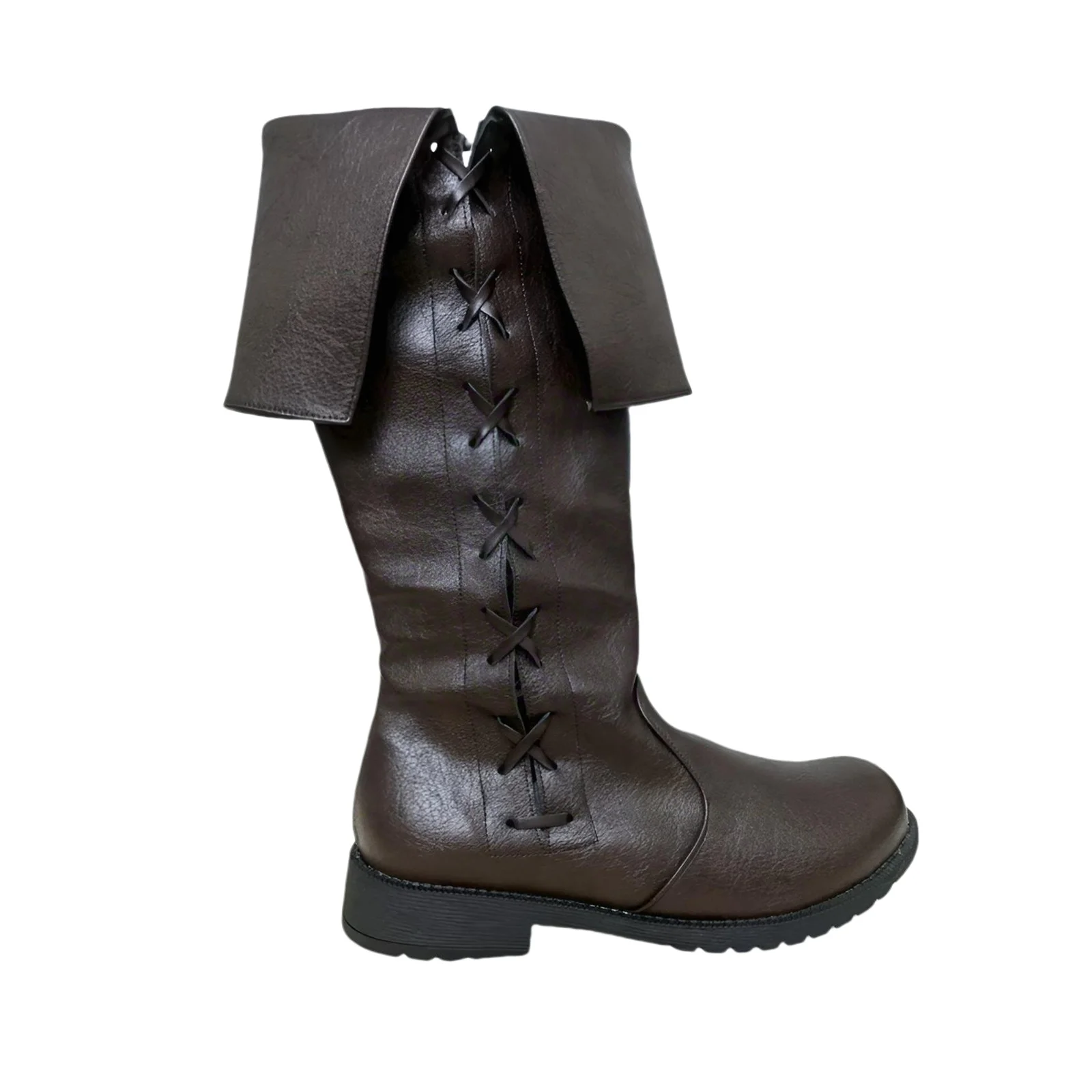 Medieval Pirate Boots Men Renaissance Flat Sole Shoes Halloween Gothic Viking Cosplay Shoes Footwear