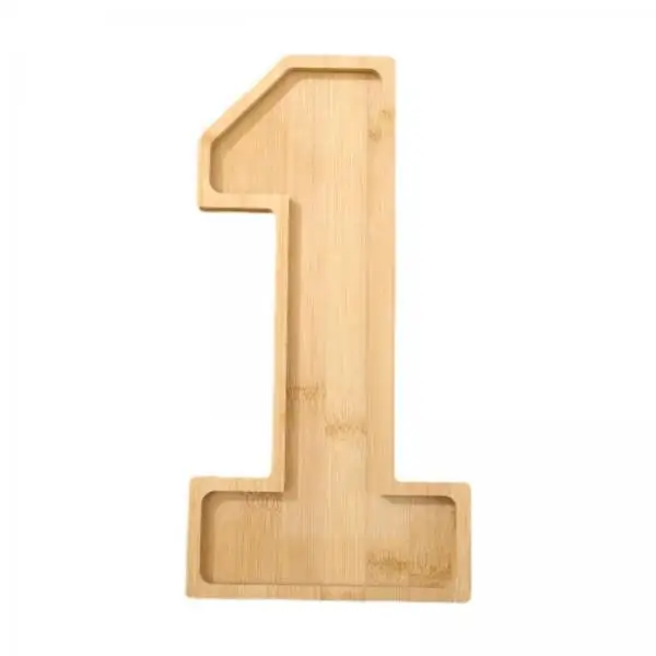 2xWooden Number Serving Tray Fillable Board Box Serving Platter Food Plate for Pastry Appetizer Home Decor Party Decorations