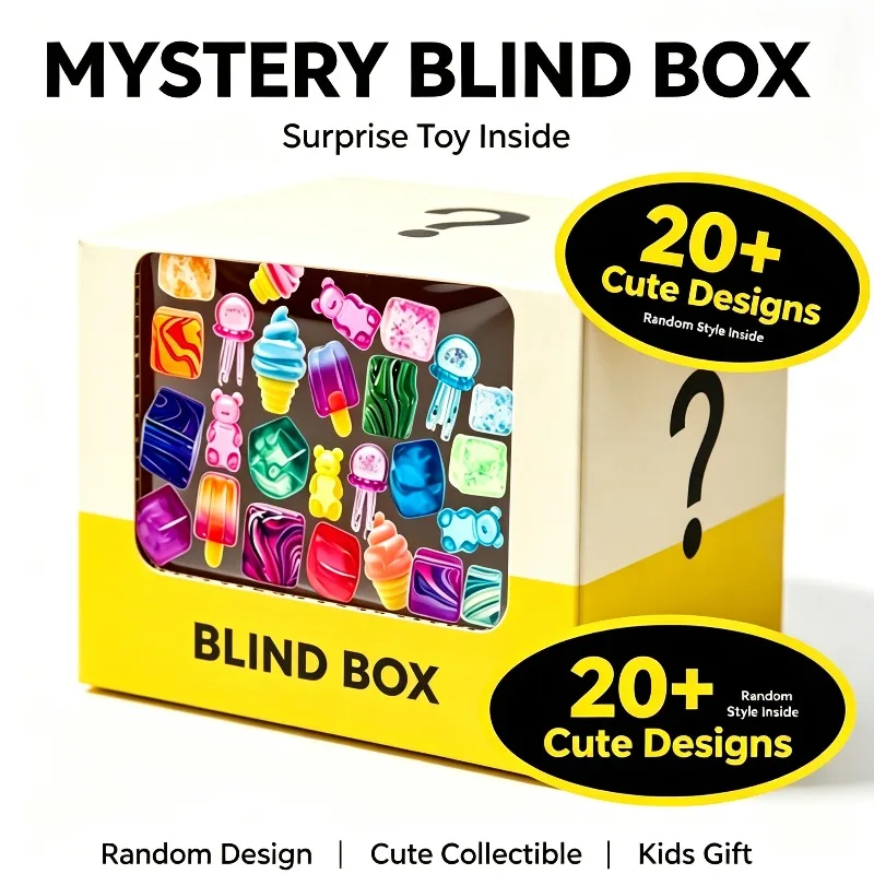 100+ Pieces Assorted Squeeze Toy Blind Box Surprise Toy Slow Rising Soft Toys Featuring Little Bear Ice Cream JellyfishStress