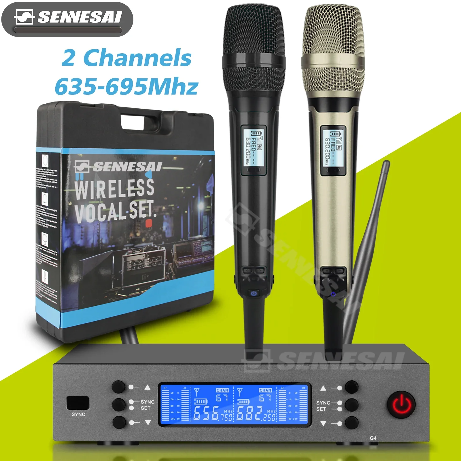 

Top Quality! EW-G4 Professional Dual Wireless Microphone Stage Performance 2 Channels UHF Karaoke Metal SMK9000 Dynamic Handheld