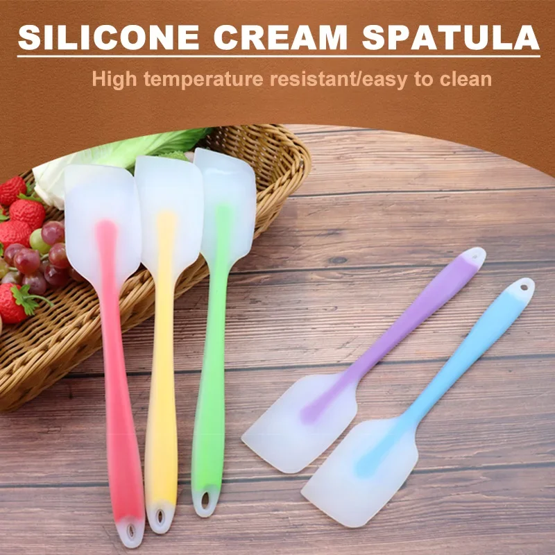 Silicone Cream Baking Scraper Non Stick Butter Spatula Cutter Chocolate Smoother Heat Resistant Kitchen Pastry Tools Scraper