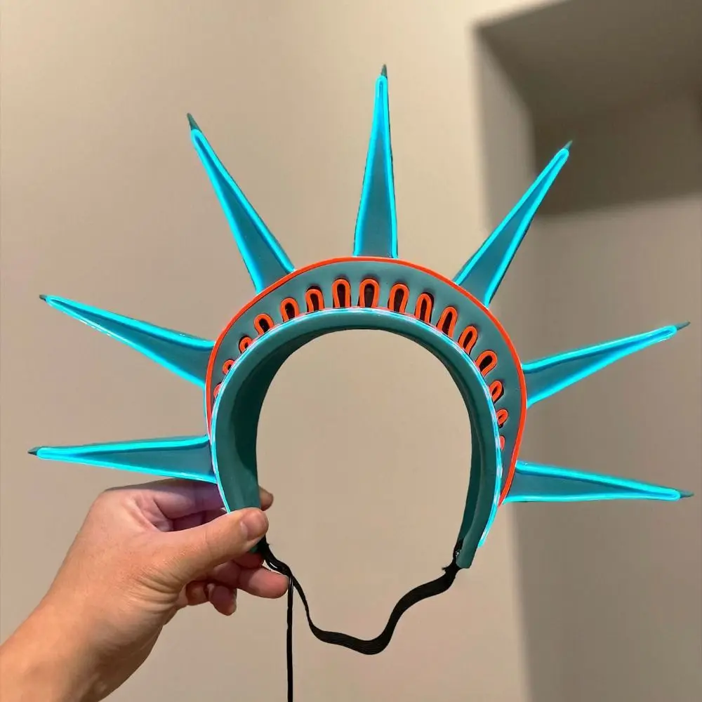 Luminous Freedom Statue Headband Torch Costume Accessory Statue of Liberty Props Photography Prop Masquerade Party
