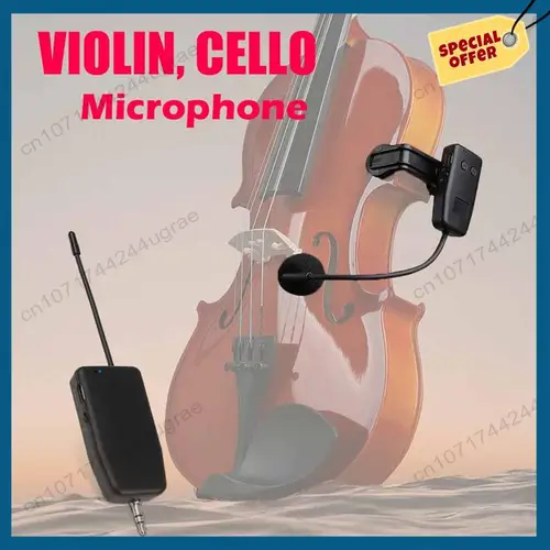 Imagen 1 del producto -Sistema con micrófono inalámbrico A15I 2,4G para violín, violonchelo, transmisor y receptor con clip de guitarra alcance de 50 metros
