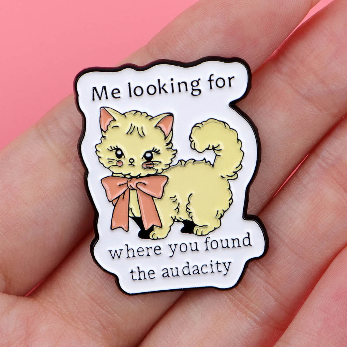 Cartoon Cat Enamel Pin Cute Quotes Brooch Pines Lapel Pins Badge on Backpack Clothing Accessories Animal Jewelry Friends Gifts
