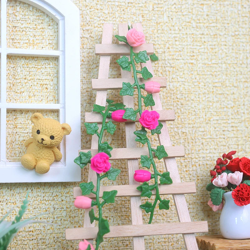 1 قطعة دمية مصغرة النباتات زهرة حامل النباتات والزهور الكرمة نموذج 1:12 محاكاة صغيرة بيت الدمية ديكور ملحقات لعبة