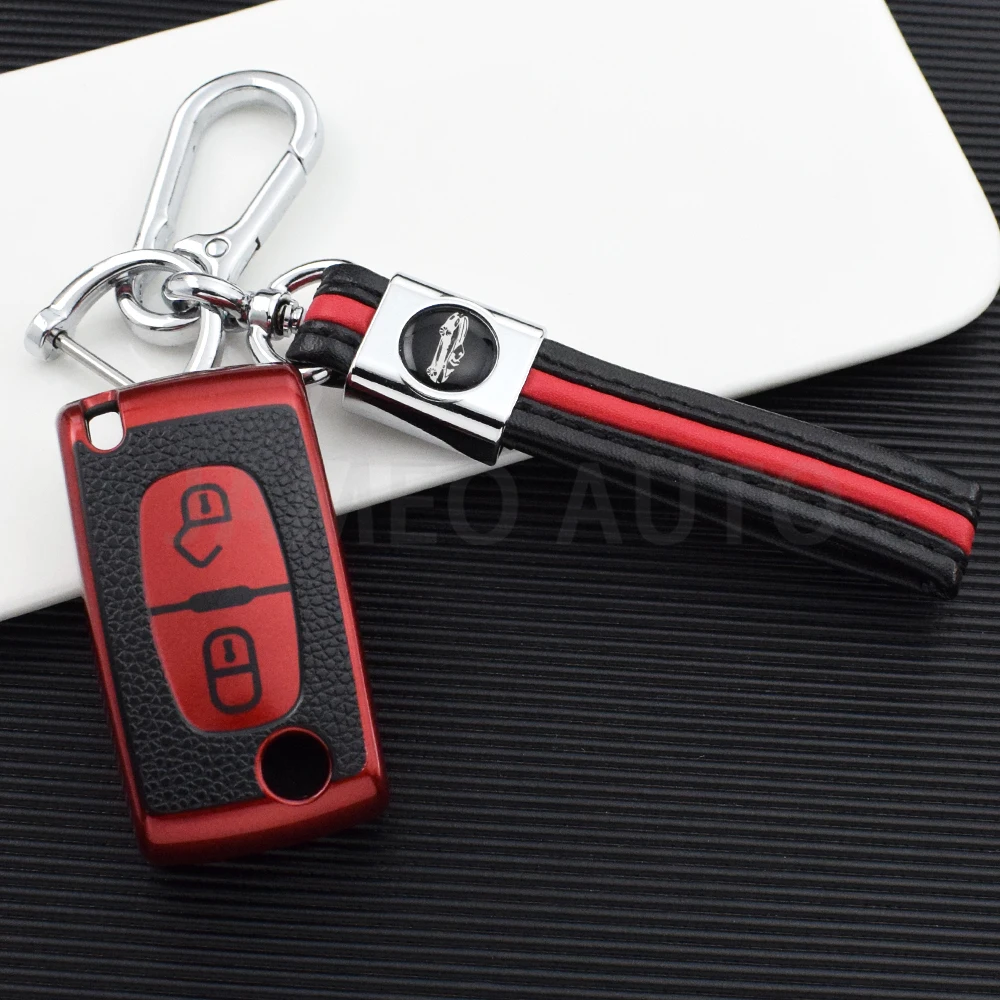 For Citroen Xsara Picasso C5 C6 C8 for Peugeot 107 207 307 308 407 607 3008 5008 TPU Car Leather Flip Key Case Cover Shell Fob