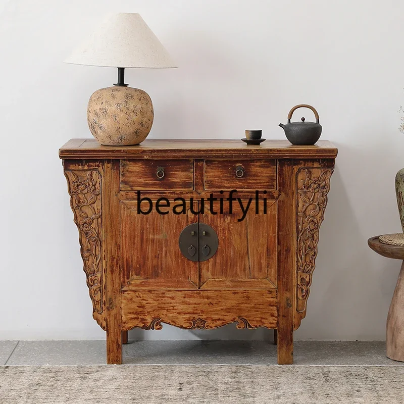 

D06 Chinese retro solid wood old decorative cabinet, table in the middle hall