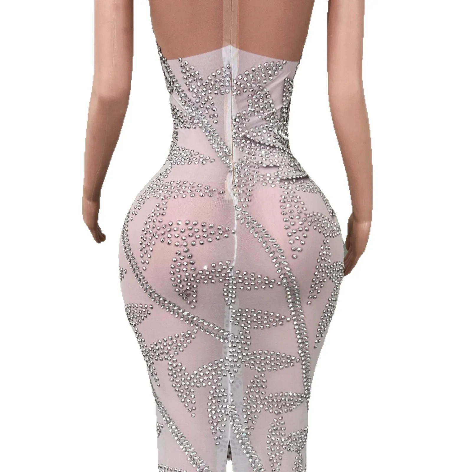 หรูหราประกาย Rhinestone สะโพกชุดผู้ใหญ่รุ่น Catwalk เสื้อผ้าอินเทรนด์ปีใหม่ Party Host Vestido De Festa De Formatura