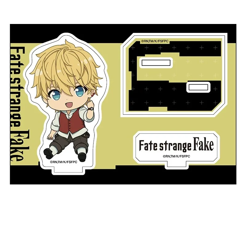 Anime Fate/strange Fake Lancer Q-style Sitting Posture Ver Acrylic Stand Model Plate Keychains Desktop Ornament
