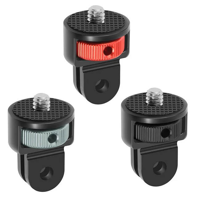 Obrotowy o 360 stopni adapter do mini statywu 1/4 cala Śruba CNC Aluminiowe mocowanie blokujące do GoPro12 11 POCKET 2 FIMI PALM 2 Insta360 X3 Osmo