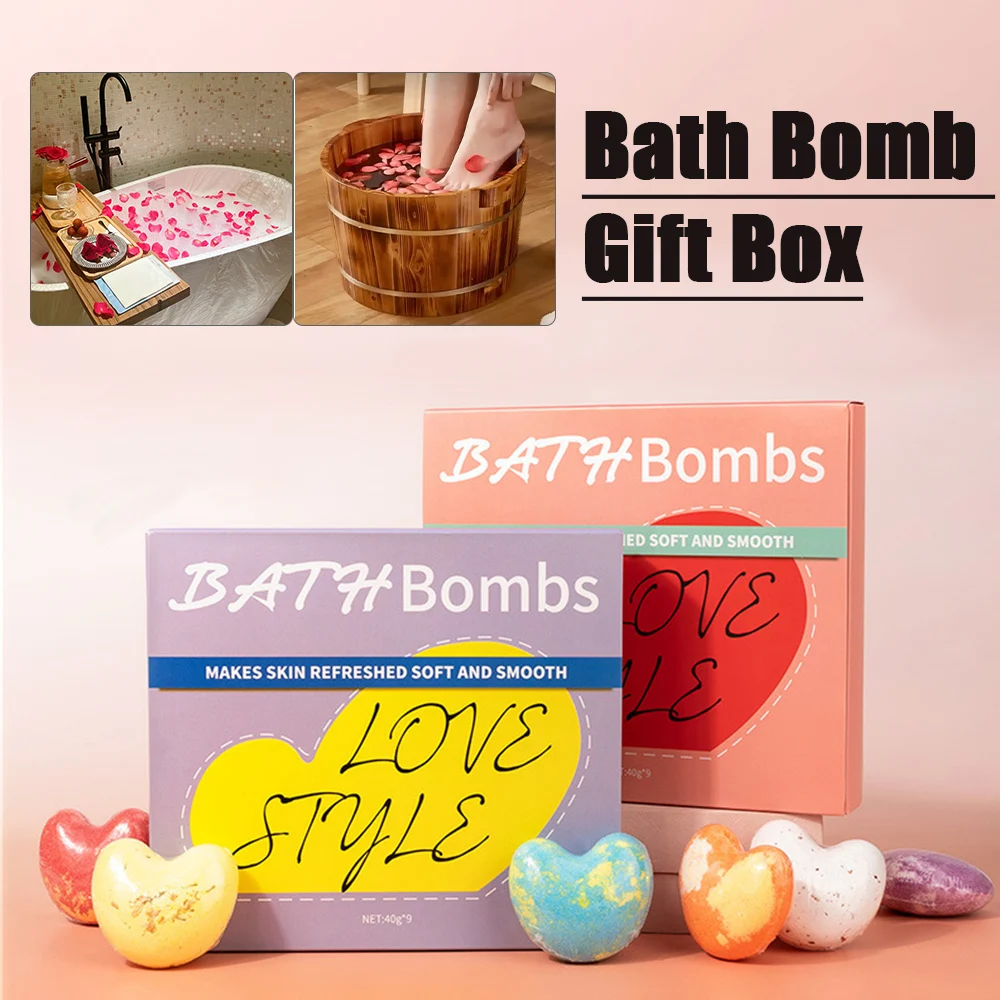 

Women Luxury Badebombe 9Pcs/Set Natural Essential Oils Bath Fizzies