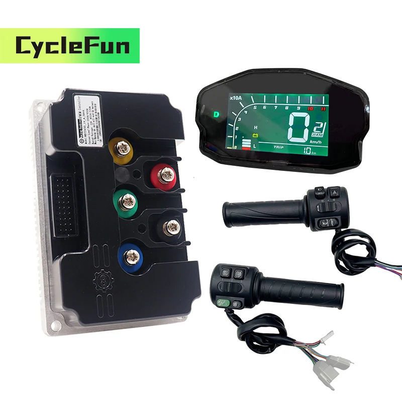 

FarDriver ND72340 V2 DC 120A Phase 340A Hall Sensor 2KW-3KW Controller With DKD Display And Throttle For Electric Motorcycles