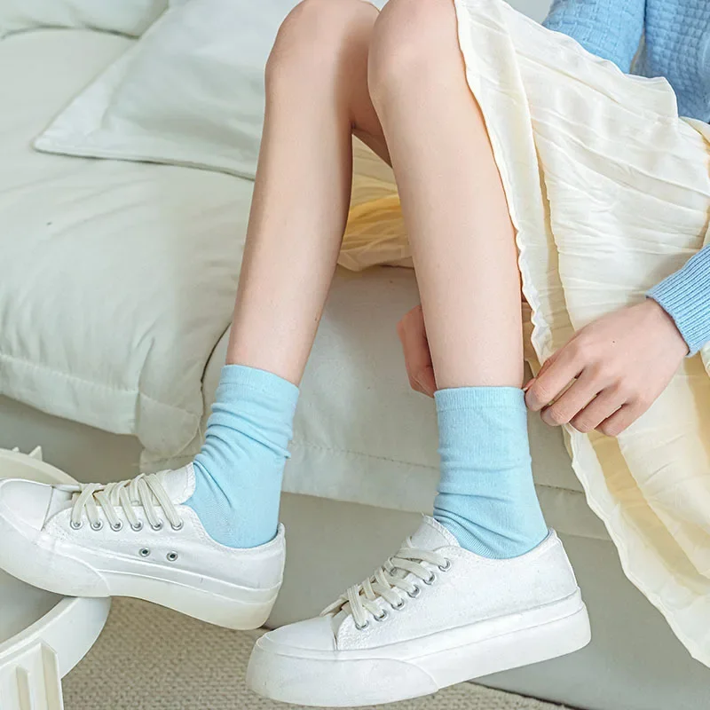 Calcetines con punta abierta estilo niña de color caramelo, calcetines personalizados con dos dedos, chanclas, calcetines de tubo medio de algodón japonés para mujer