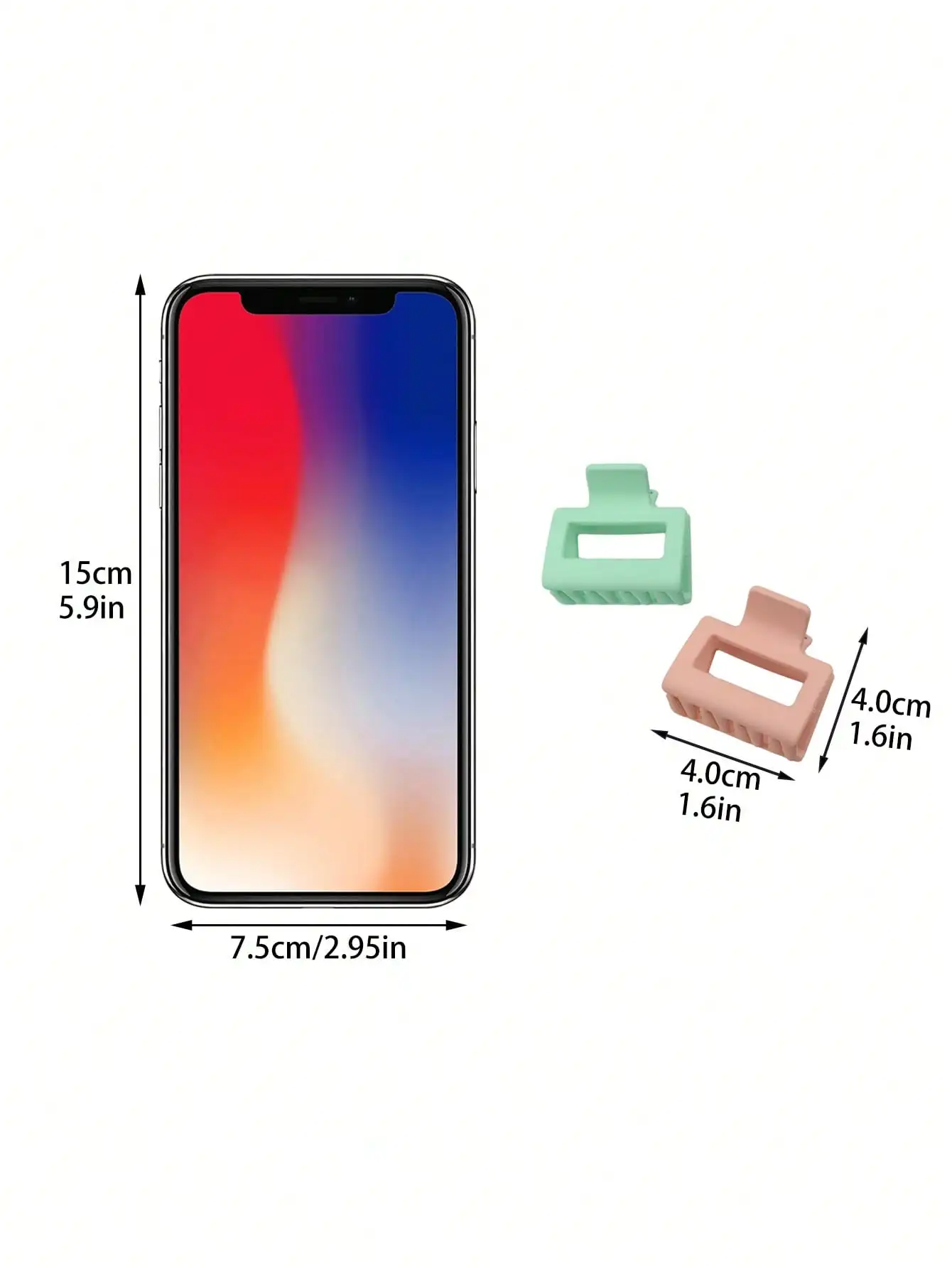 5 قطعة مشبك شعر متوسط ملون للنساء الفتيات 1.6 بوصة مشابك شعر للشعر الرقيق المتوسط السميك نونسليب مقاطع الفك الشعر