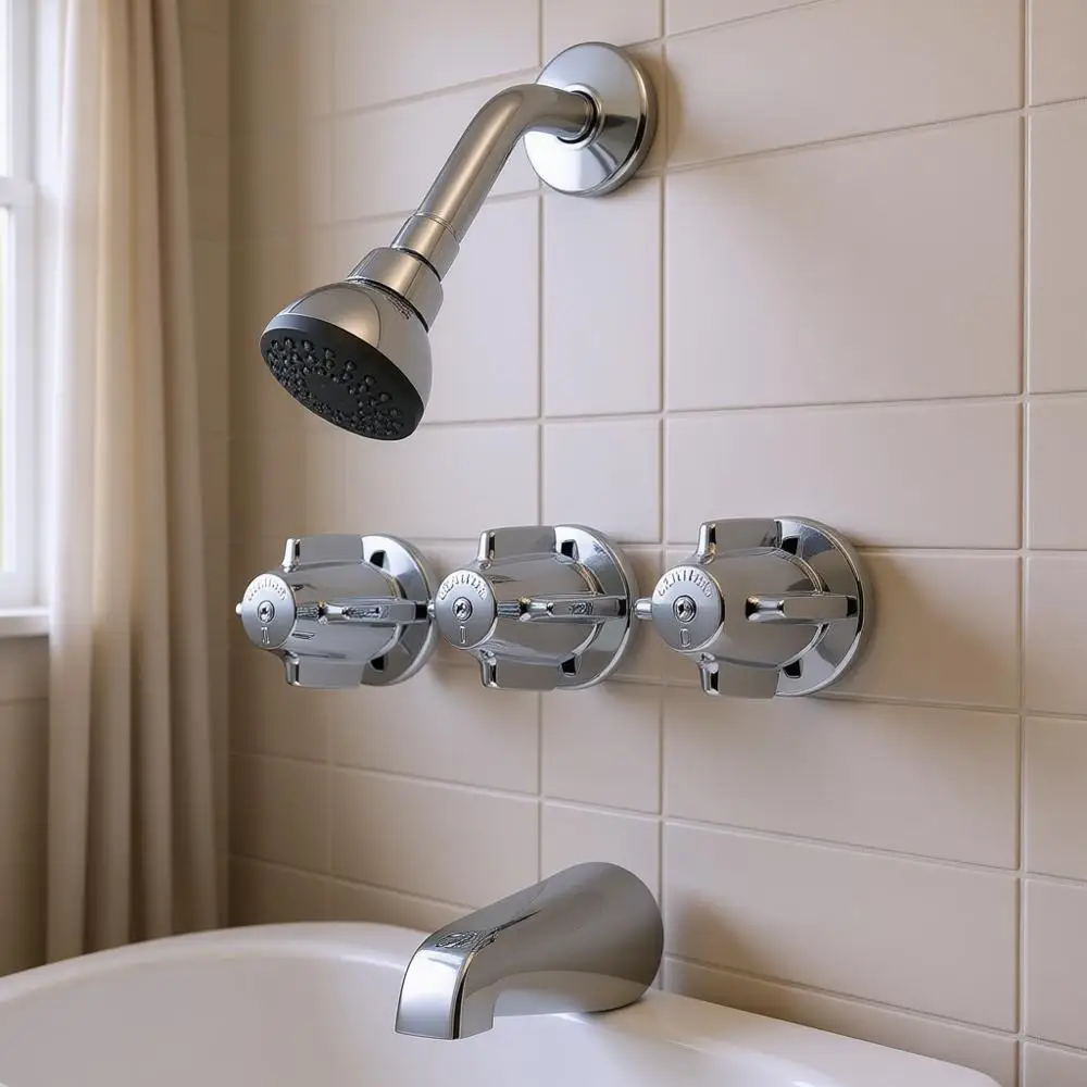 

Комплект для ванны и душа с тремя ручками, хромированный