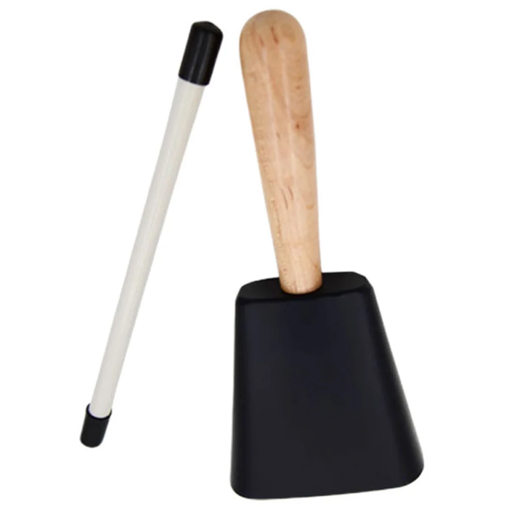 1 セット子供のためのカウベル木製ハンドルミュージカルカウベル用品子供楽器パーカッション早期学習アクセサリー