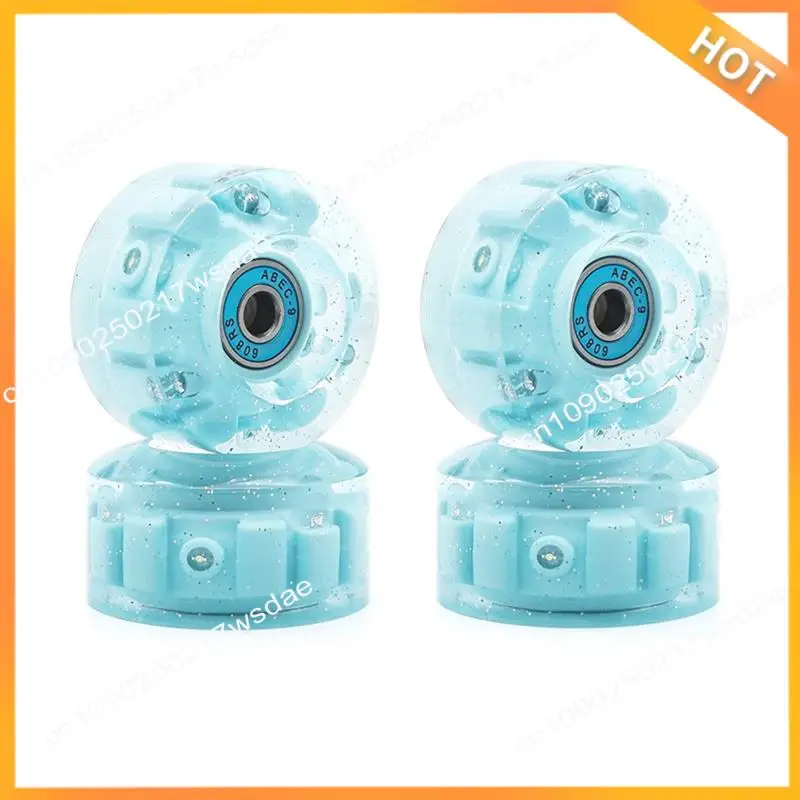 X08A 8 Piece Glitter Light Up Roller Skate Wheels Luminous Skate Wheels With Bearings Installed 58X32mm 82A
