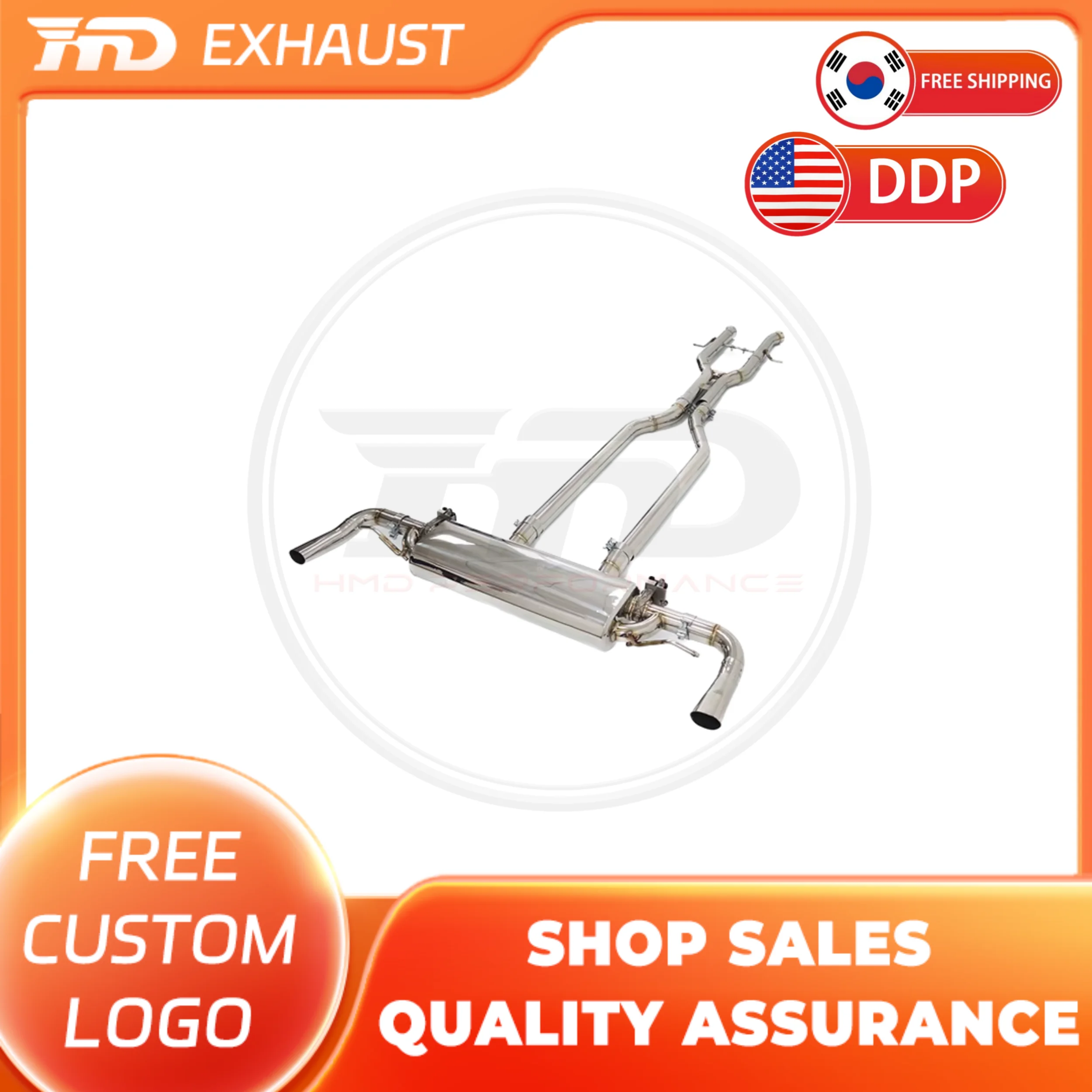 

HMD Exclusive customization of stainless steel Exhaust System High Flow Performance Catback for Benz GLE63 W166 with Valve