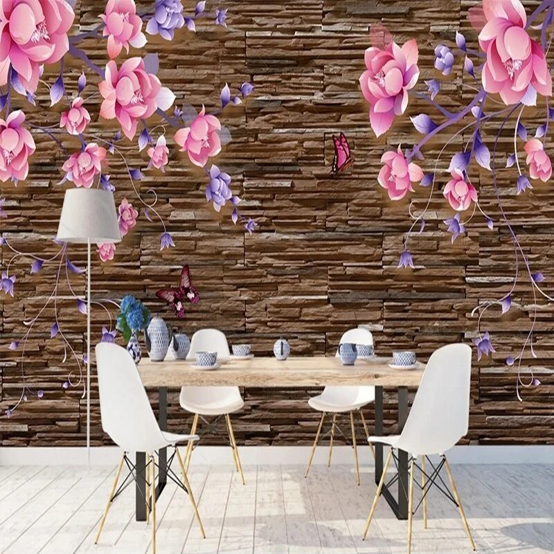 Simple European-style 3D stereoscopic flower cultural stone decorative painting TV luxury home background wall
