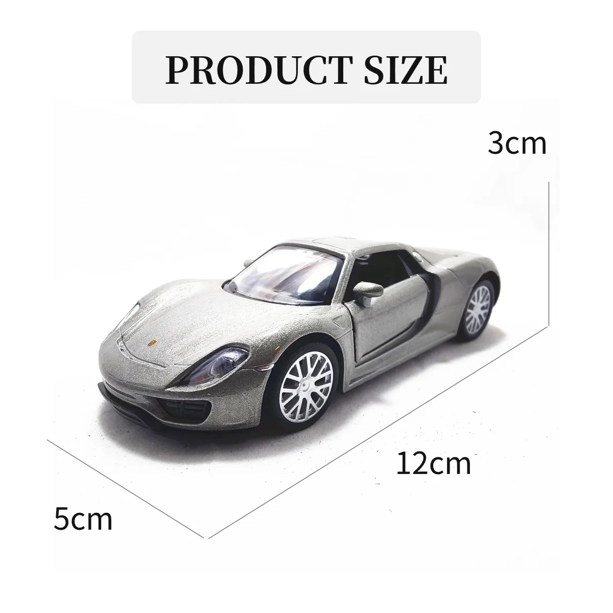 1/36 Porsche 918 Pullback Toy Car Model Official Licensed Scale Replica Metal Diecast Miniature Art Xmas Kid Boy Gift