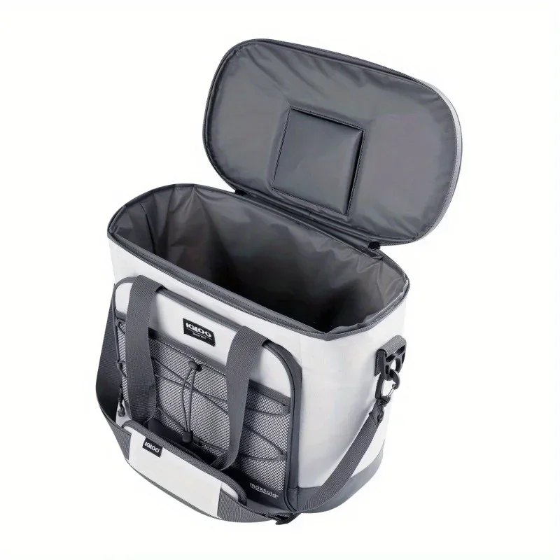 28 علبة تبريد بحرية ناعمة الجوانب، باللون الأبيض والرمادي